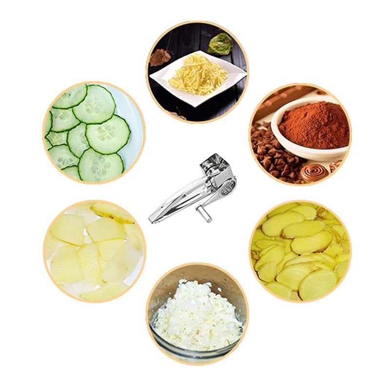 Mayata Multifunctional Rotary Cheese Planing Grater Stainless Steel Cheese Presser Shredder Cutter Grinder Kitchen Kit - Image 5